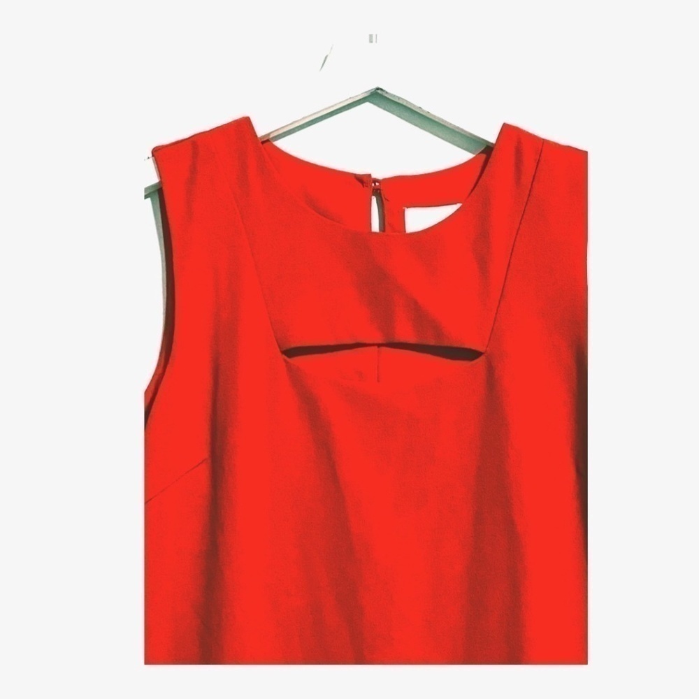 Greylin red orange peakboo cutout  mini dress, size S - Picture 3 of 8
